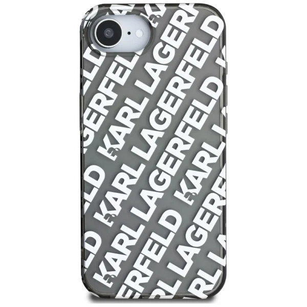 Karl Lagerfeld IML Repeat Logo case for iPhone 16e - silvereng