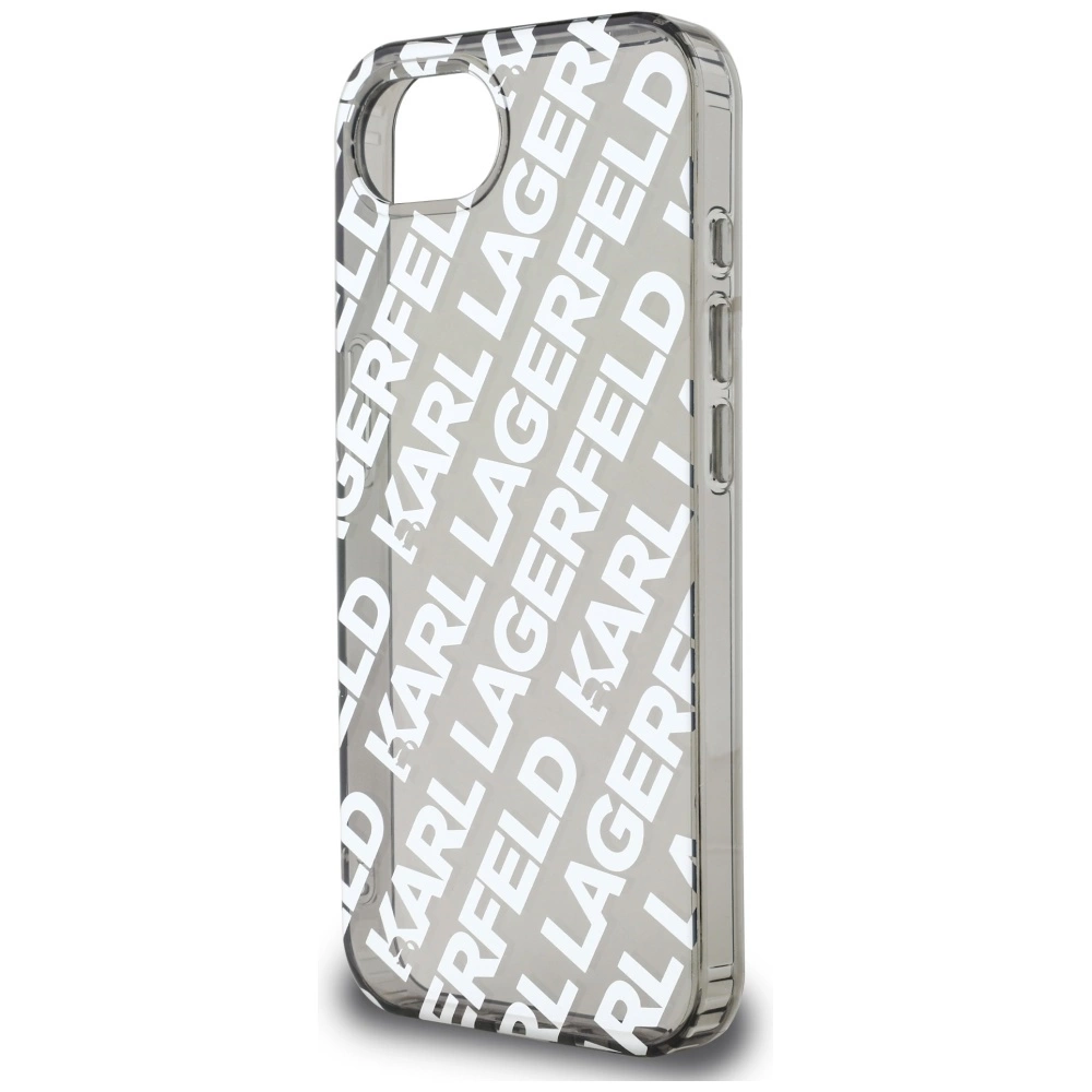 Karl Lagerfeld IML Repeat Logo case for iPhone 16e - silvereng