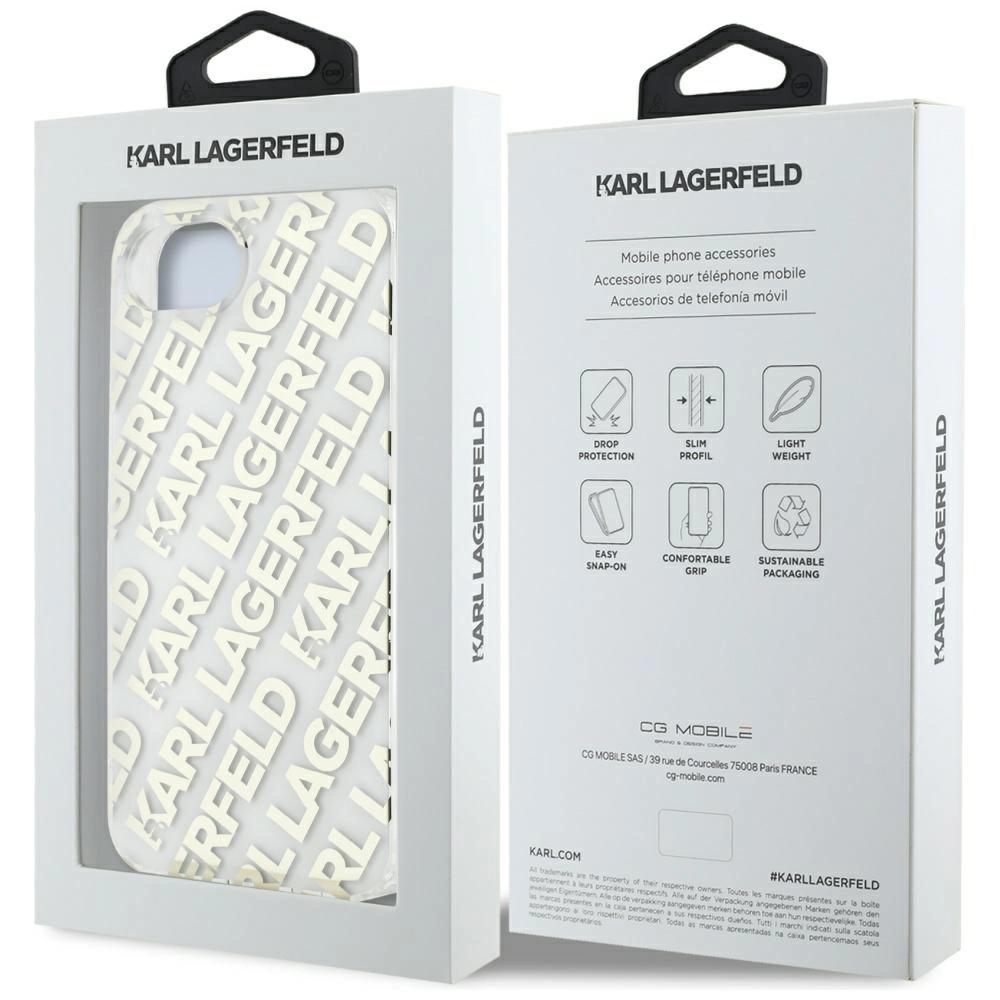 Karl Lagerfeld IML Repeat Logo iPhone 16e Case - Goldeng