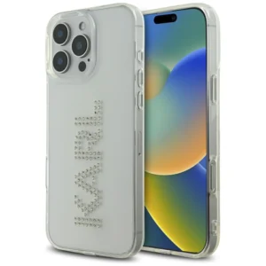Karl Lagerfeld IML Rhinestones Logo iPhone 16 Pro Case - Cleareng