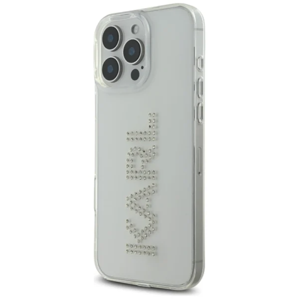 Karl Lagerfeld IML Rhinestones Logo iPhone 16 Pro Case - Cleareng