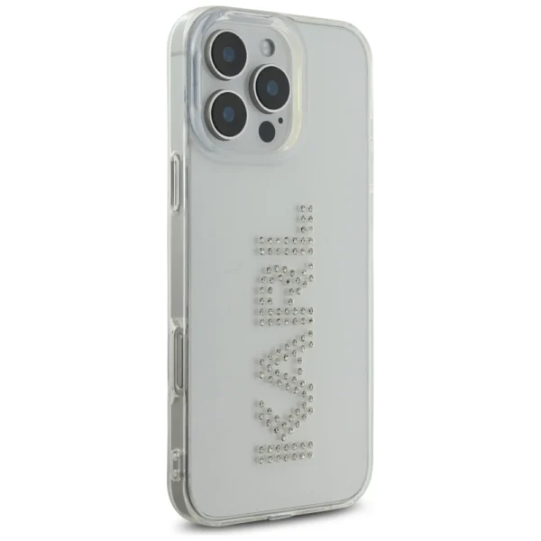Karl Lagerfeld IML Rhinestones Logo iPhone 16 Pro Case - Cleareng