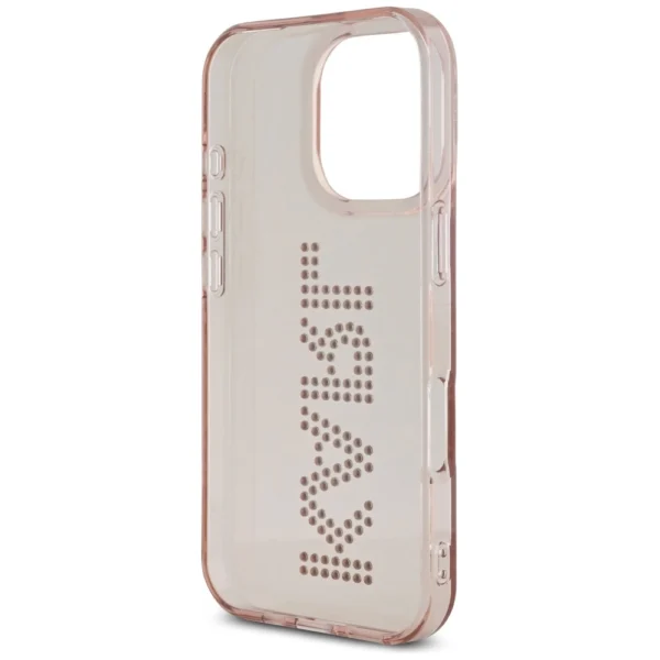 Karl Lagerfeld IML Rhinestones Logo iPhone 16 Pro Case - Pinkeng