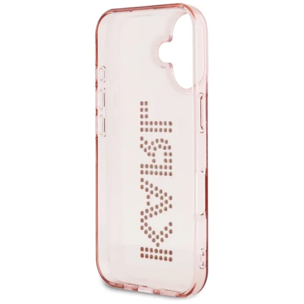 Karl Lagerfeld IML Rhinestones Logo iPhone 16 Case - Pinkeng