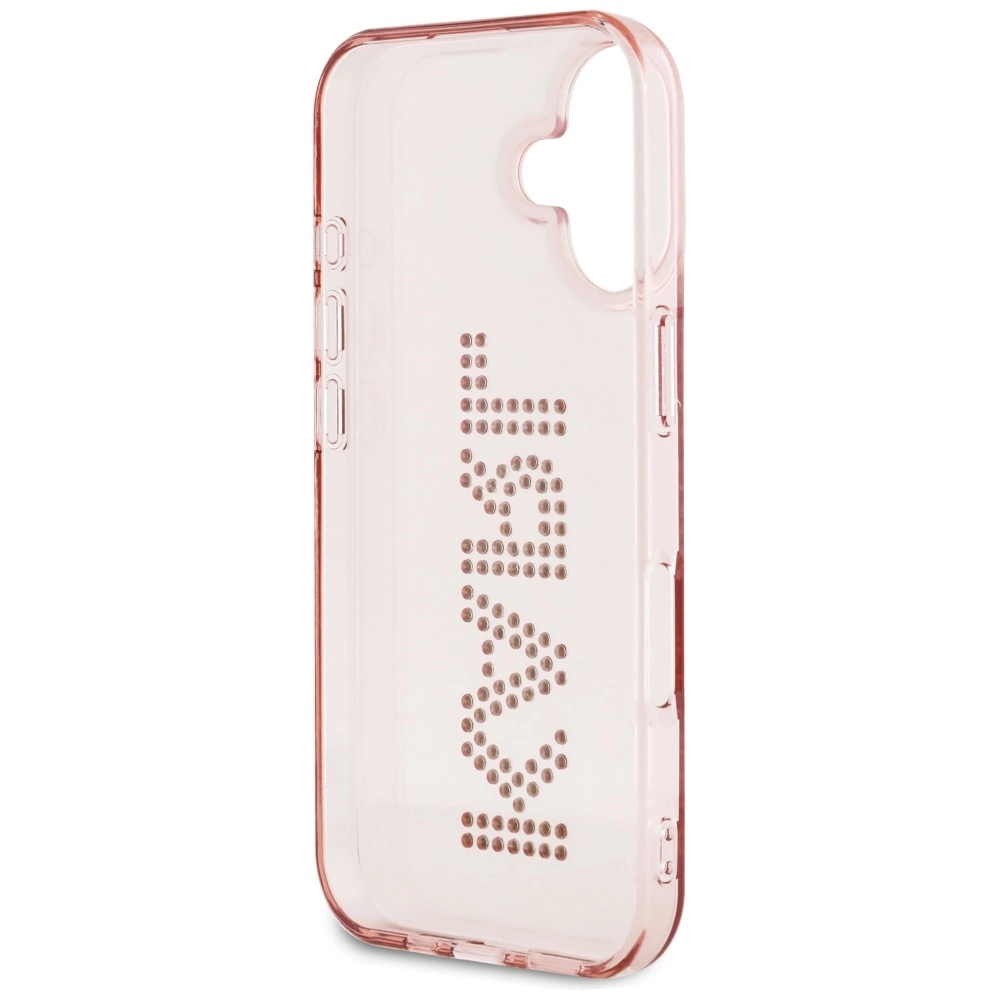 Karl Lagerfeld IML Rhinestones Logo iPhone 16 Case - Pinkeng