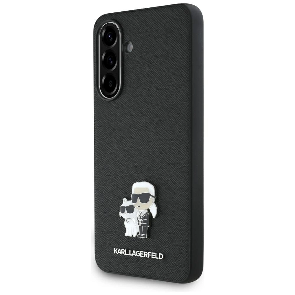 Karl Lagerfeld Saffiano Case w/ K&C Metal Logo for Samsung Galaxy A36 - Blackeng