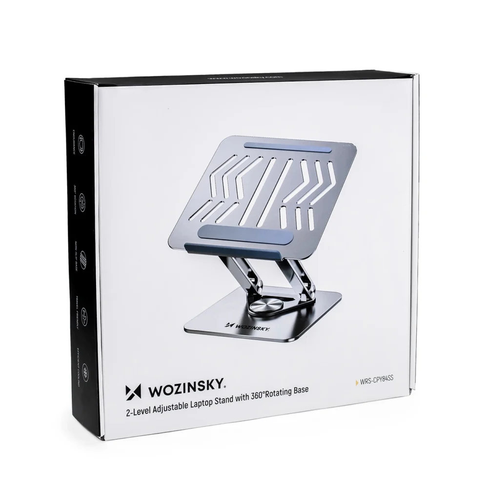 Laptop stand Wozinsky WRS-CPY84SS aluminum + Free! smartphone stand - silvereng