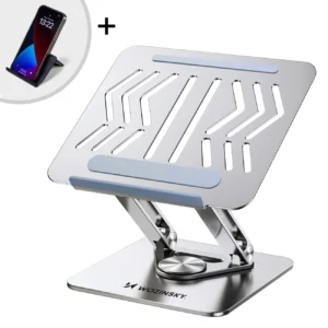 Laptop stand Wozinsky WRS-CPY84SS aluminum + Free! smartphone stand - silvereng