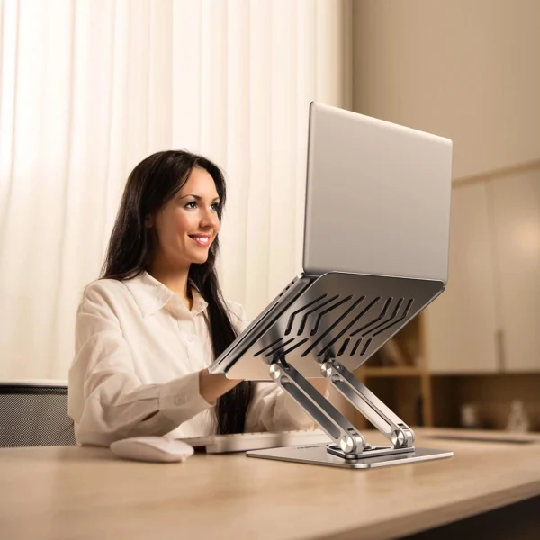 Laptop stand Wozinsky WRS-CPY84SS aluminum + Free! smartphone stand - silvereng