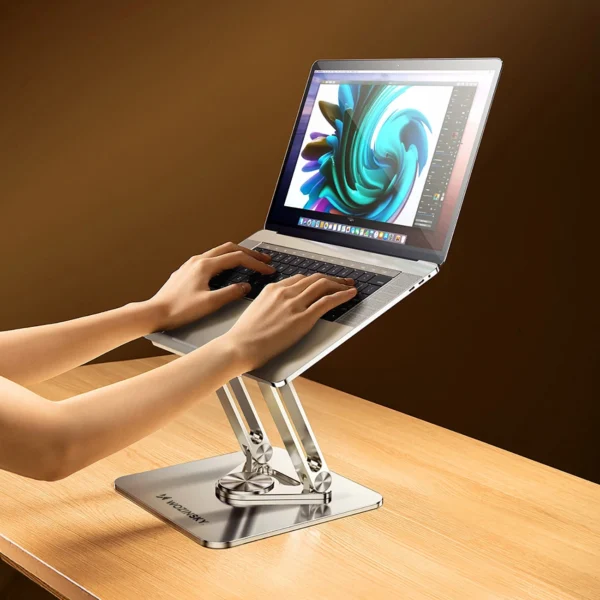 Laptop stand Wozinsky WRS-CPY84SS aluminum + Free! smartphone stand - silvereng