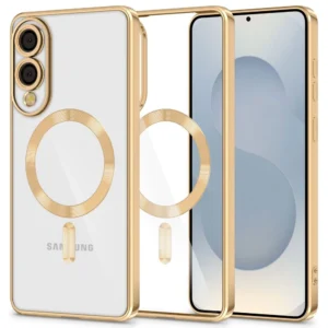 Tech-Protect MagFlex MagSafe Case for Samsung Galaxy S25 Edge - Transparent Goldeng