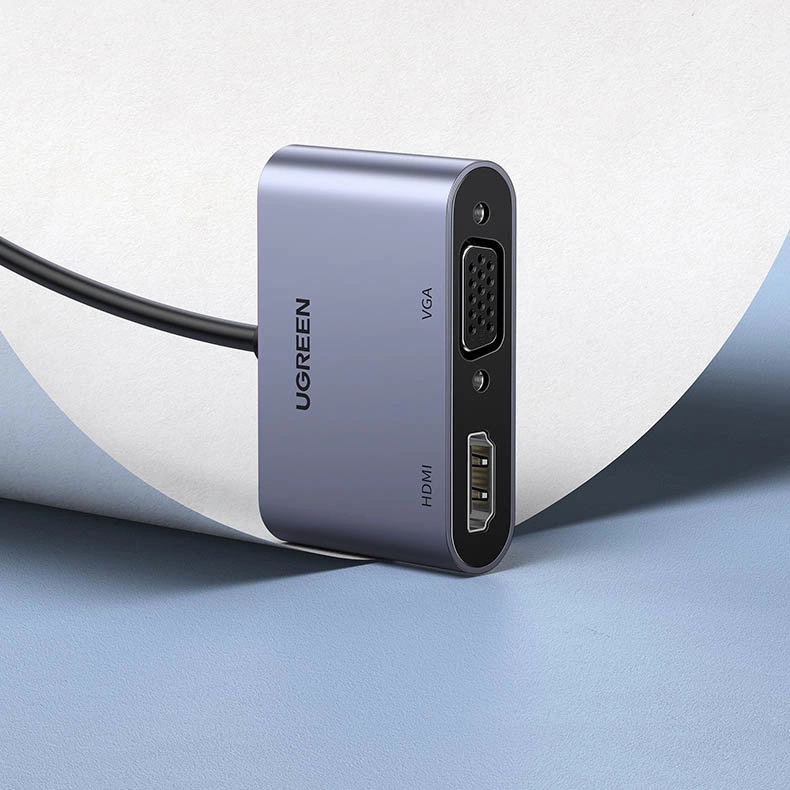 Ugreen CM449 USB - HDMI 1.3 (1920x1080 60Hz), VGA 1.2 (1920x1080 60Hz) adapter - grayeng