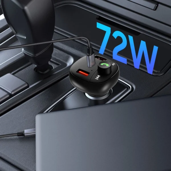 Tech-Protect CC06 3-port PD72W car charger with transmitter - blackeng