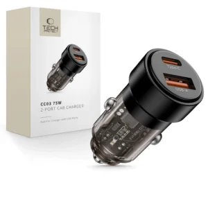 CC03 2-port PD75W car charger - blackeng