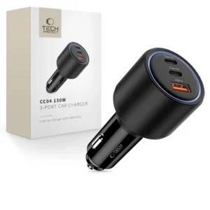 CC04 3-port PD130W car charger - blackeng