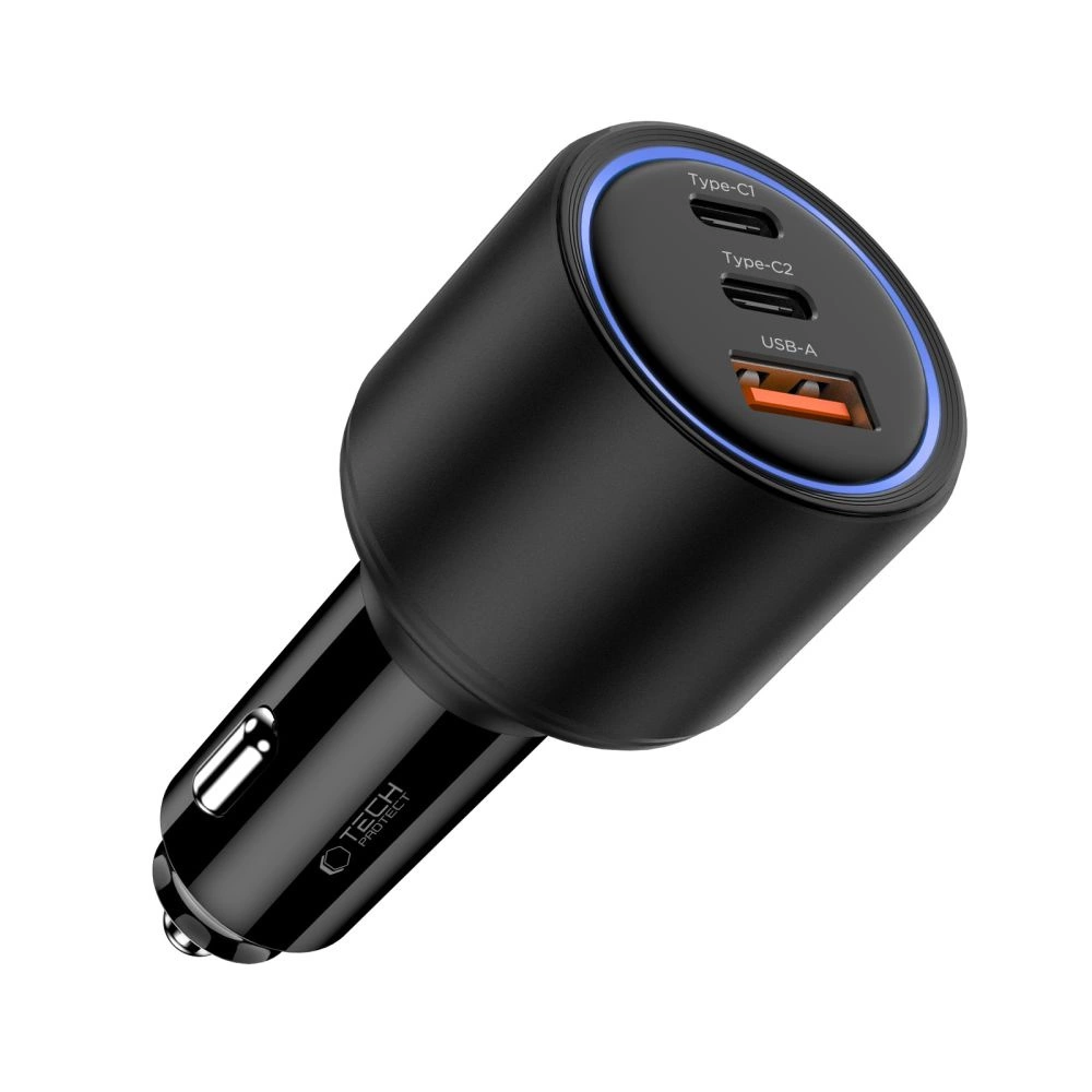 CC04 3-port PD130W car charger - blackeng