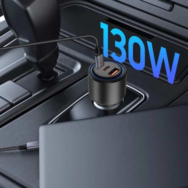 CC04 3-port PD130W car charger - blackeng
