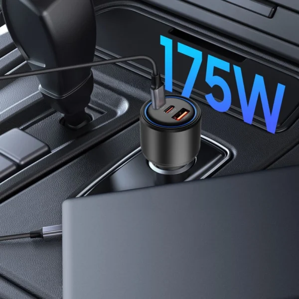 CC04 3-port PD175W car charger - blackeng