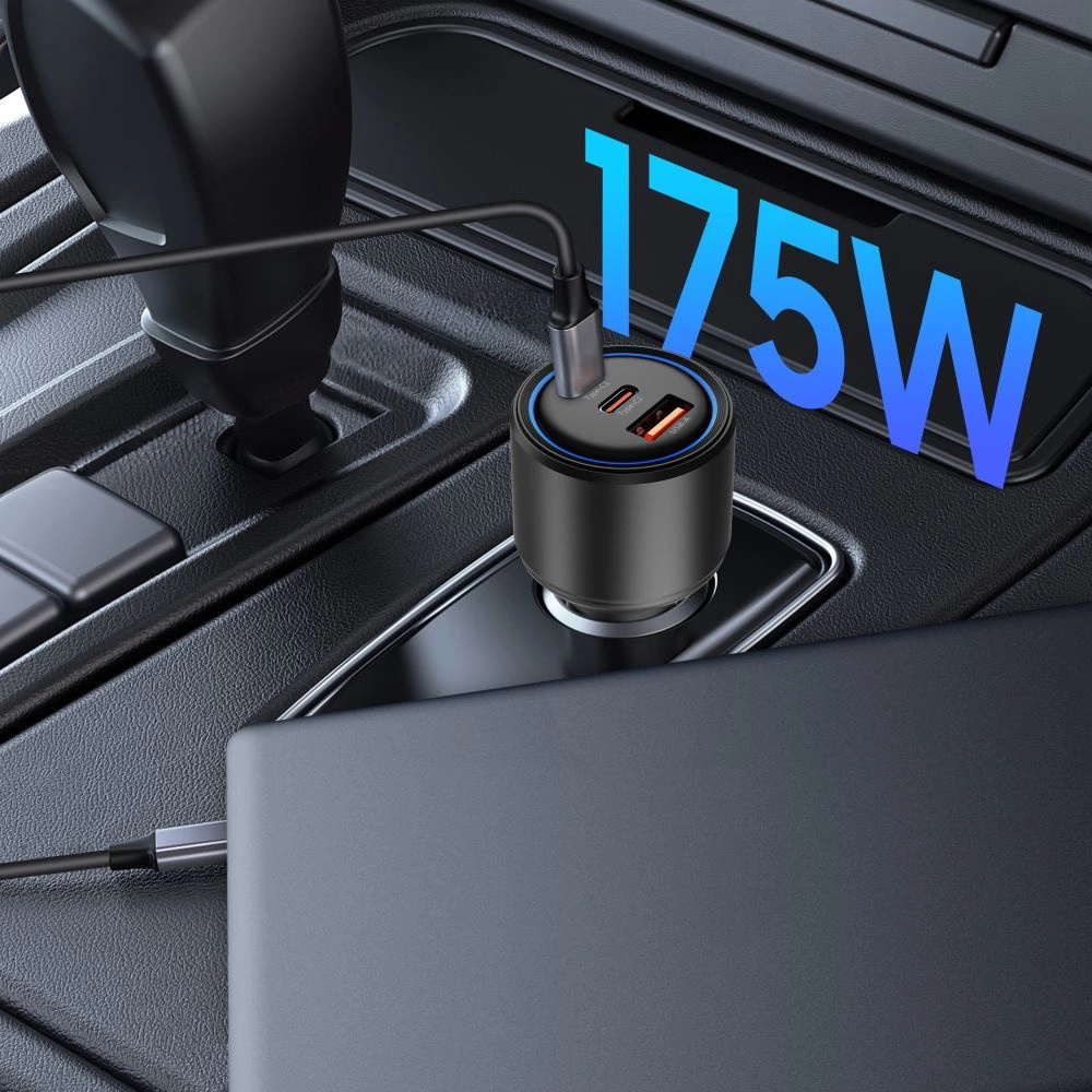 CC04 3-port PD175W car charger - blackeng