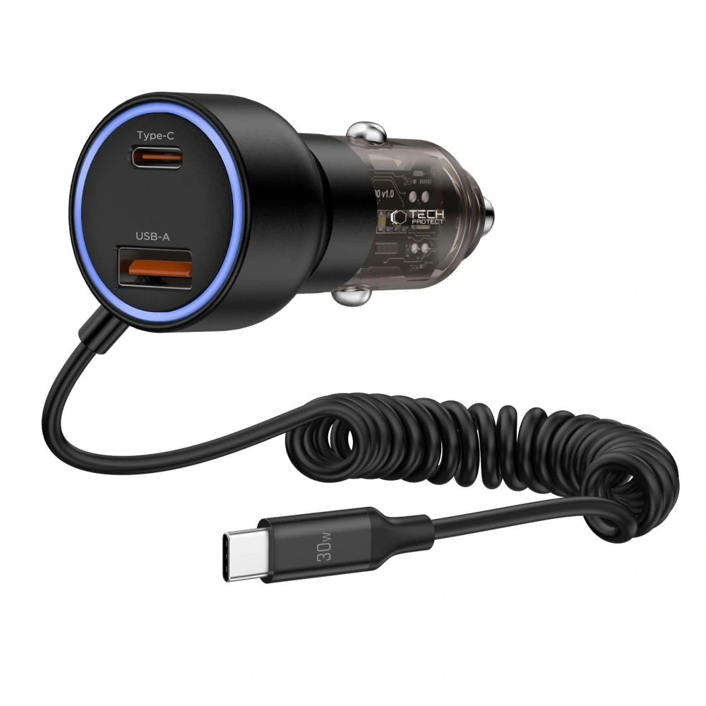 CC05 Car Charger 2-Port PD60 W + USB-C Cable - Blackeng