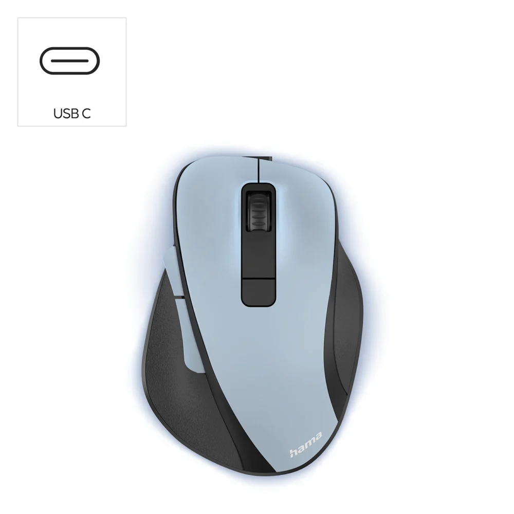 Hama MW-500 V2 Wireless Mouse with Rechargeable Battery - Light Blueeng