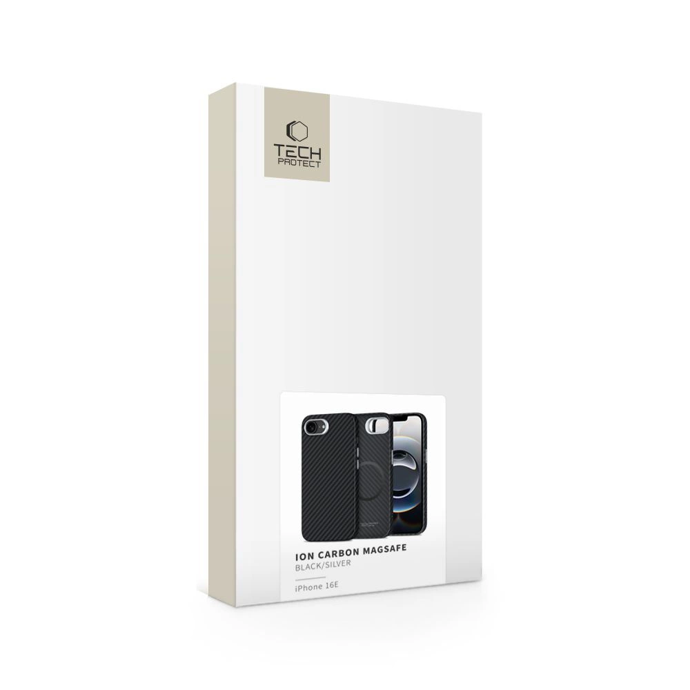 Tech-Protect Ion Carbon MagSafe iPhone 16e Case - Black/Greyeng