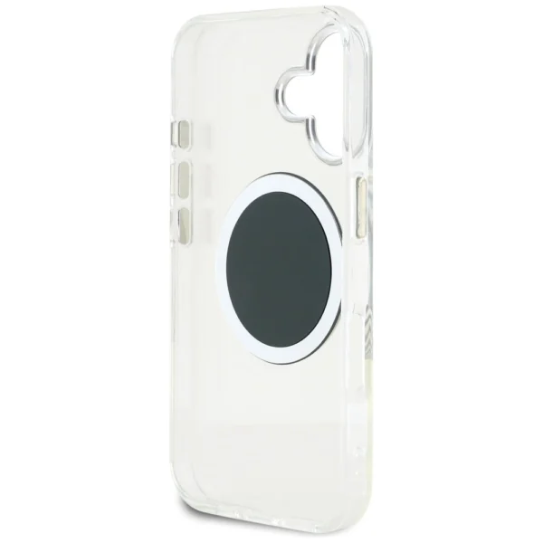 Guess IML Metal Colored Circle Classic Logo MagSafe case for iPhone 16 - blackeng