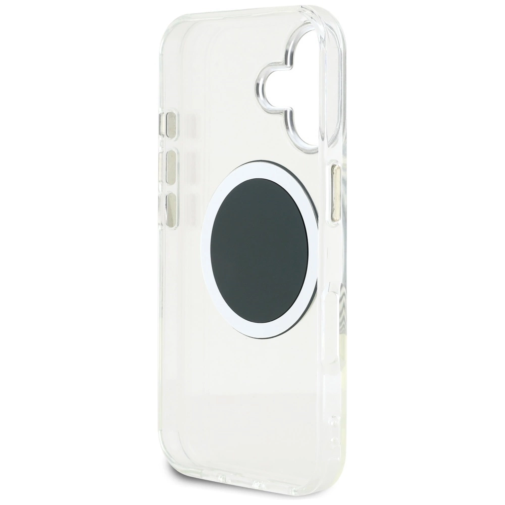 Guess IML Metal Colored Circle Classic Logo MagSafe case for iPhone 16 - blackeng