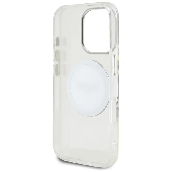 Guess IML Metal Colored Circle Classic Logo MagSafe case for iPhone 16 Pro - whiteeng
