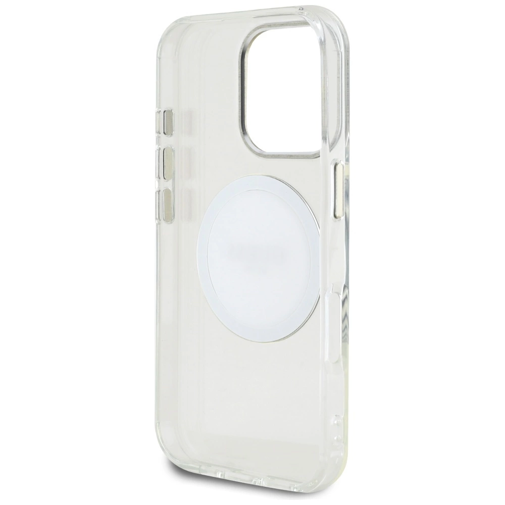 Guess IML Metal Colored Circle Classic Logo MagSafe case for iPhone 16 Pro - whiteeng