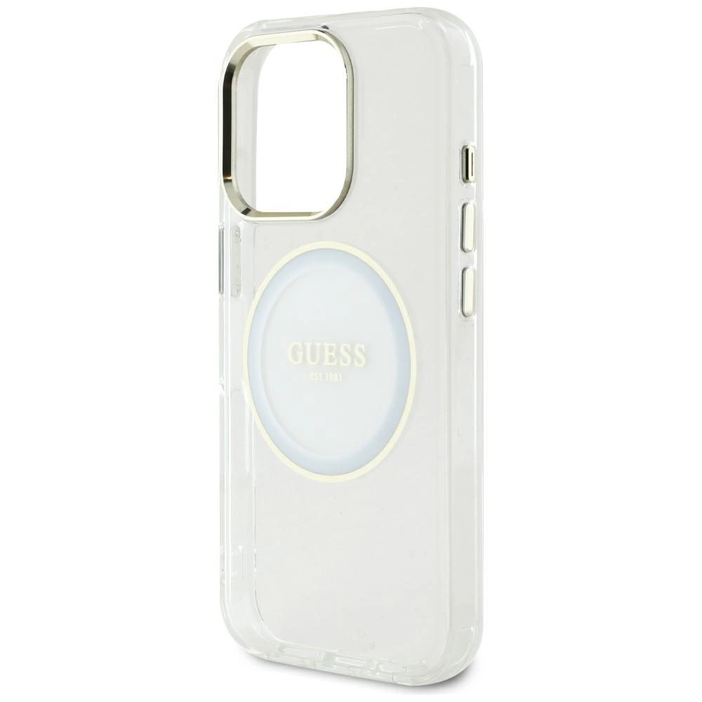 Guess IML Metal Colored Circle Classic Logo MagSafe case for iPhone 16 Pro Max - whiteeng