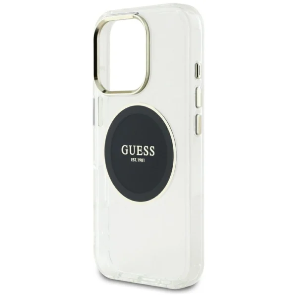 Guess IML Metal Colored Circle Classic Logo MagSafe Case for iPhone 16 Pro Max - Blackeng