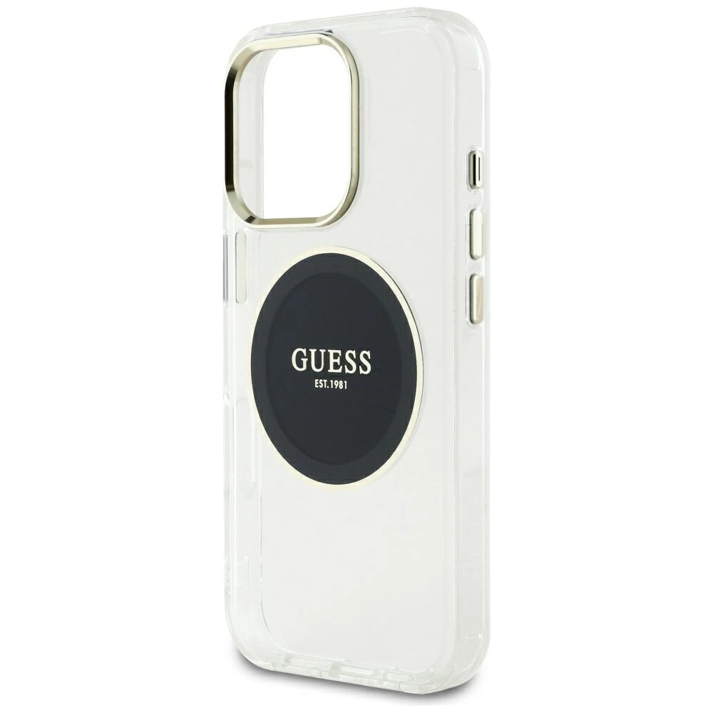 Guess IML Metal Colored Circle Classic Logo MagSafe Case for iPhone 16 Pro Max - Blackeng