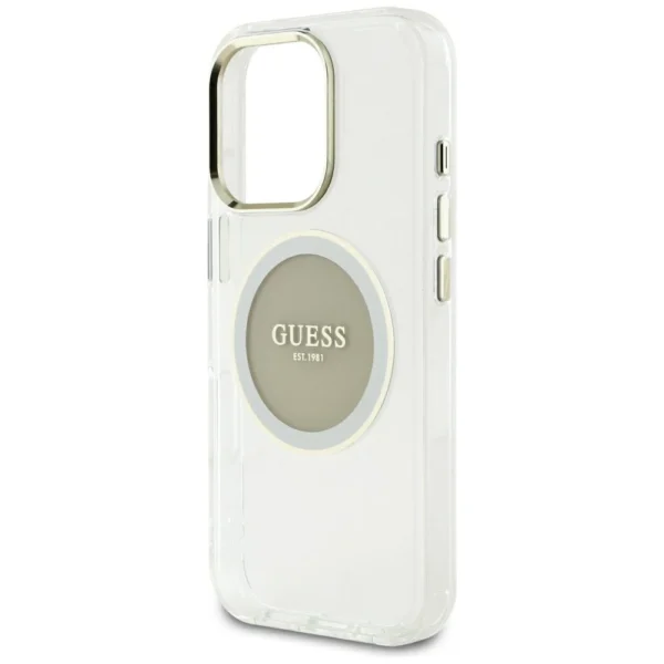 Guess IML Metal Colored Circle Classic Logo MagSafe case for iPhone 16 Pro Max - grayeng