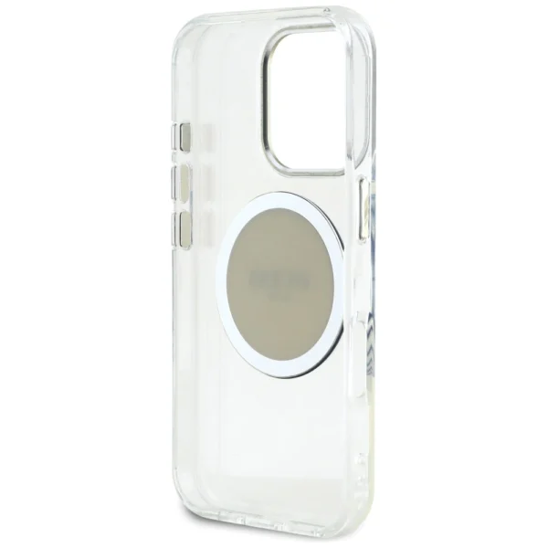 Guess IML Metal Colored Circle Classic Logo MagSafe case for iPhone 16 Pro - grayeng