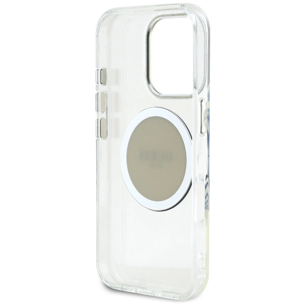 Guess IML Metal Colored Circle Classic Logo MagSafe case for iPhone 16 Pro - grayeng