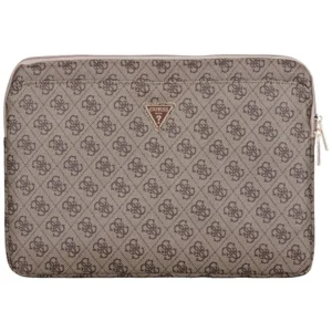 Guess Sleeve 4G Zipper Pocket Triangle Logo 14" Laptop Bag - Browneng