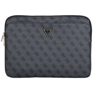 Guess Sleeve 4G Zipper Pocket Triangle Logo 14" Laptop Bag - Blackeng