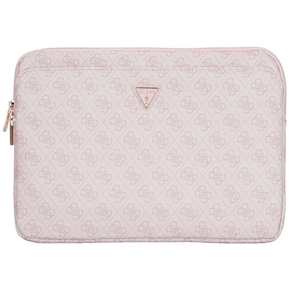Guess Sleeve 4G Zipper Pocket Triangle Logo 14" Laptop Bag - Pinkeng