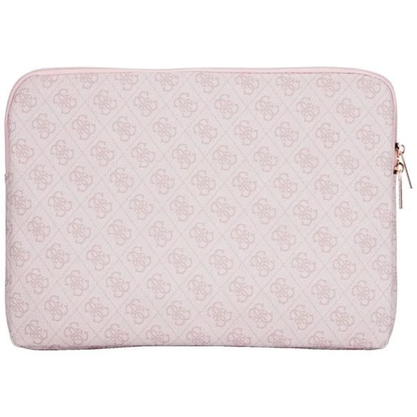 Guess Sleeve 4G Zipper Pocket Triangle Logo 14" Laptop Bag - Pinkeng