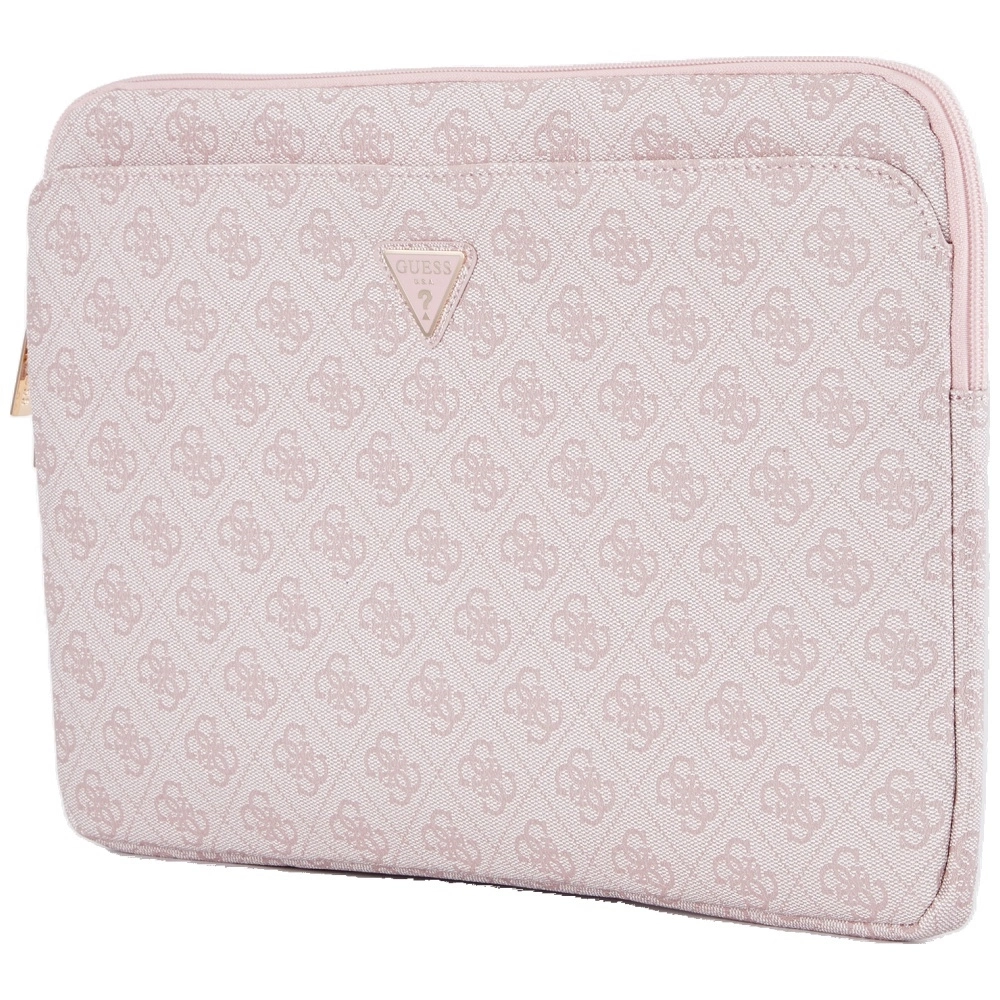 Guess Sleeve 4G Zipper Pocket Triangle Logo 14" Laptop Bag - Pinkeng