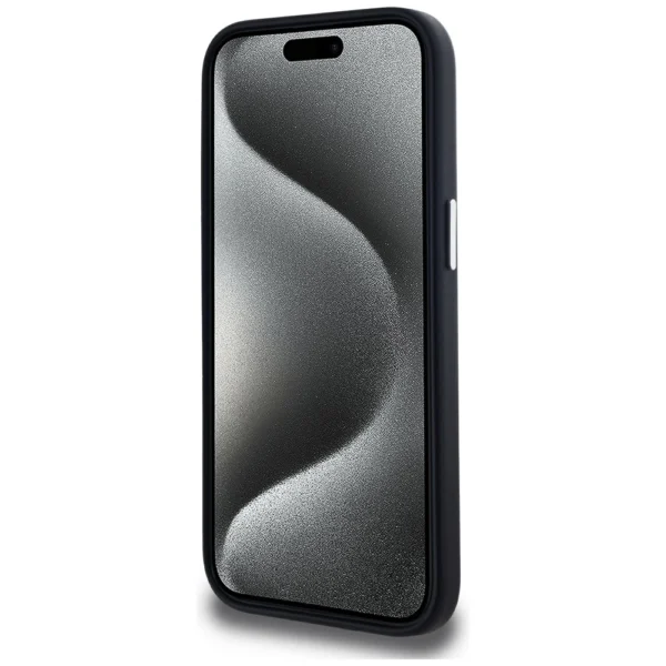 Karl Lagerfeld FW Metal Plate MagSafe iPhone 15 Case - Blackeng