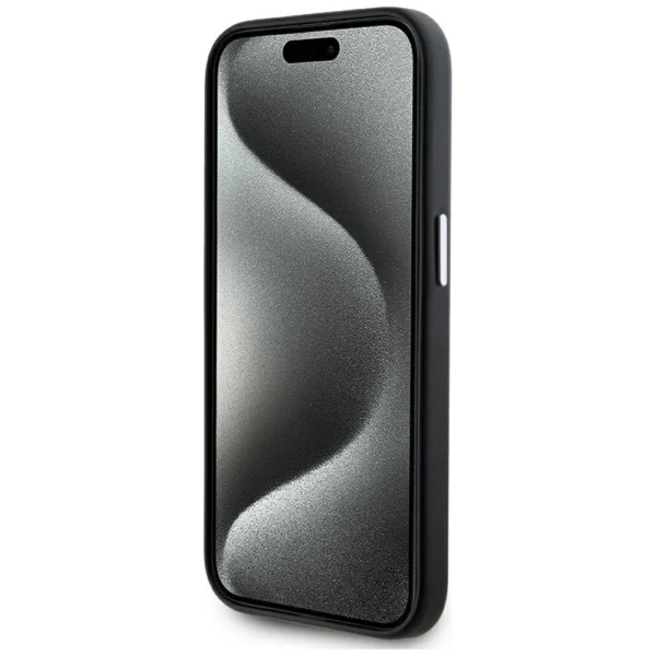 Karl Lagerfeld FW Metal Plate MagSafe iPhone 15 Pro Case - Blackeng