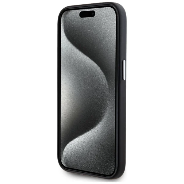Karl Lagerfeld FW Metal Plate MagSafe iPhone 15 Pro Max Case - Blackeng