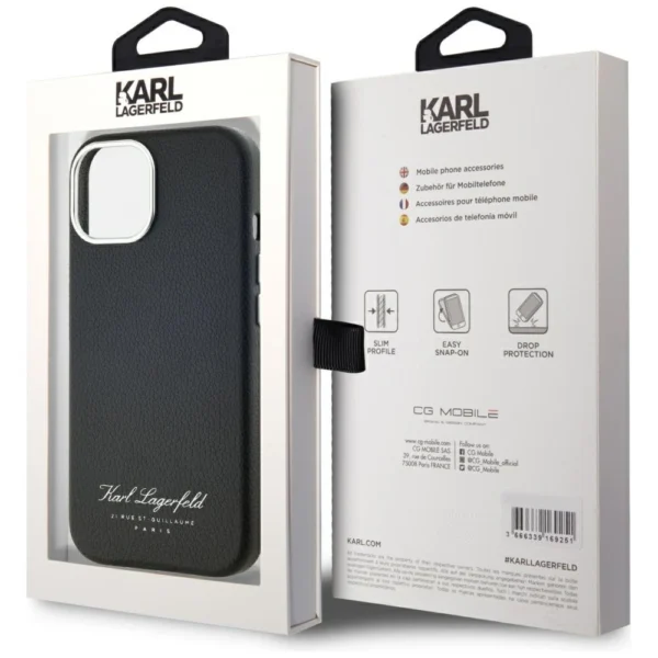 Karl Lagerfeld hotel RSG iPhone 15 case - blackeng