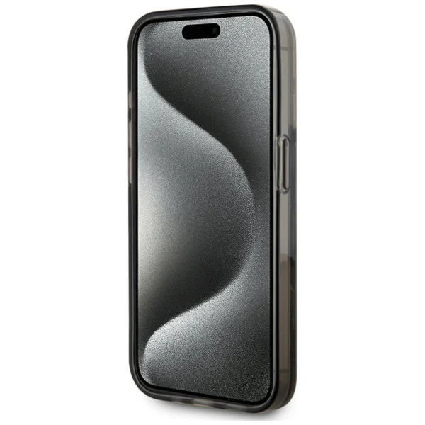 Karl Lagerfeld Liquide Glitter Monogram Gradient iPhone 15 Pro Case - Blackeng