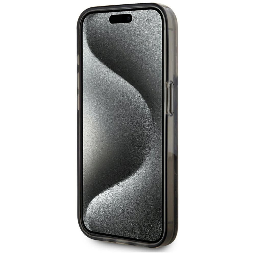 Karl Lagerfeld Liquide Glitter Monogram Gradient iPhone 15 Pro Max Case - Blackeng