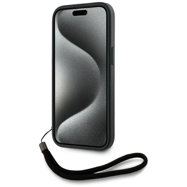 Karl Lagerfeld Saffiano Athleisure Stripes Cord iPhone 15 Case - Redeng