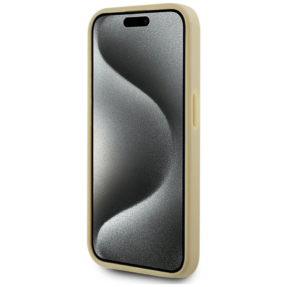 Karl Lagerfeld Wrinkled Metal Signature iPhone 15 Pro Max Case - Goldeng