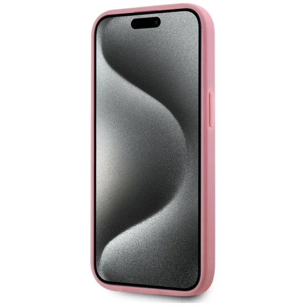 Karl Lagerfeld Wrinkled Metal Signature iPhone 15 Case - Pinkeng